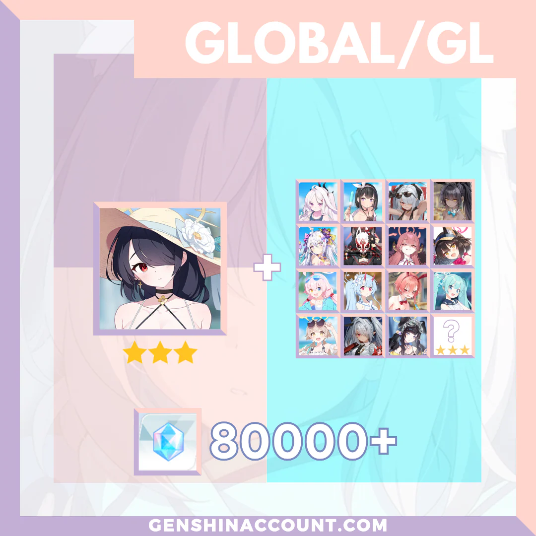 Blue Archive Hinata (Swimsuit) META 3-Star Pyroxene Limited Starter Account ( Global )