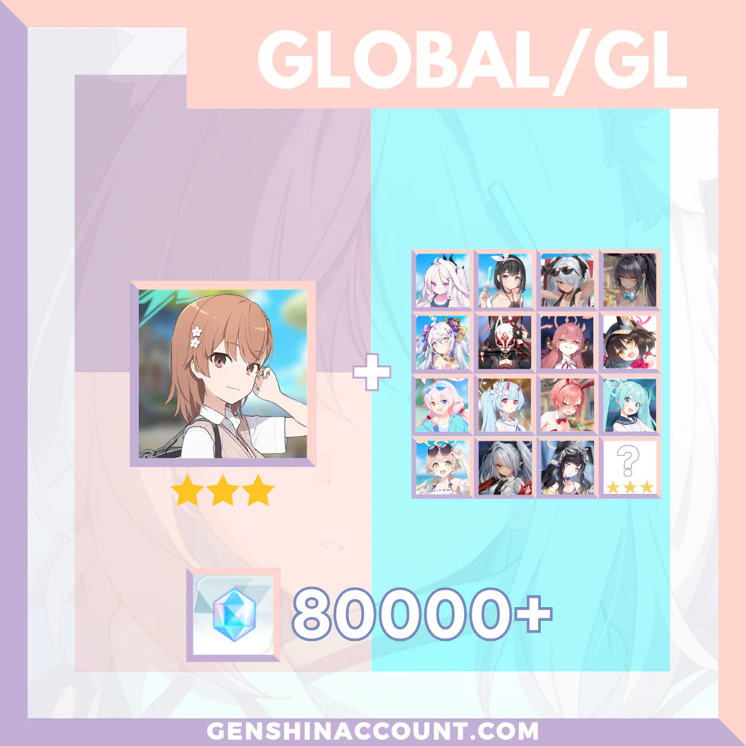 Blue Archive Misaka Mikoto META 3-Star Pyroxene Limited Starter Account ( Global )