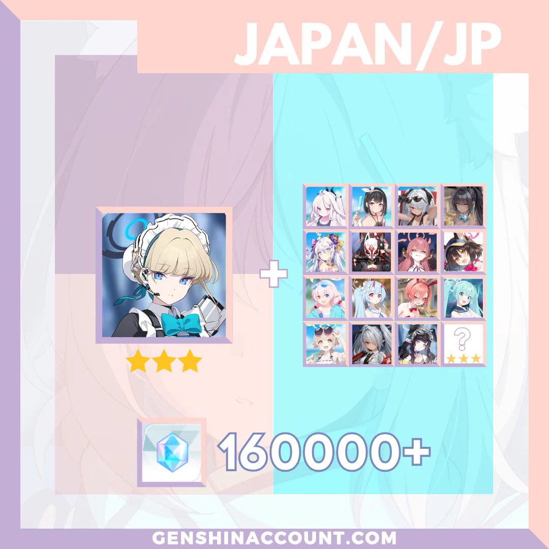 Blue Archive Toki META 3-Star Pyroxene Limited Starter Account ( Japan )