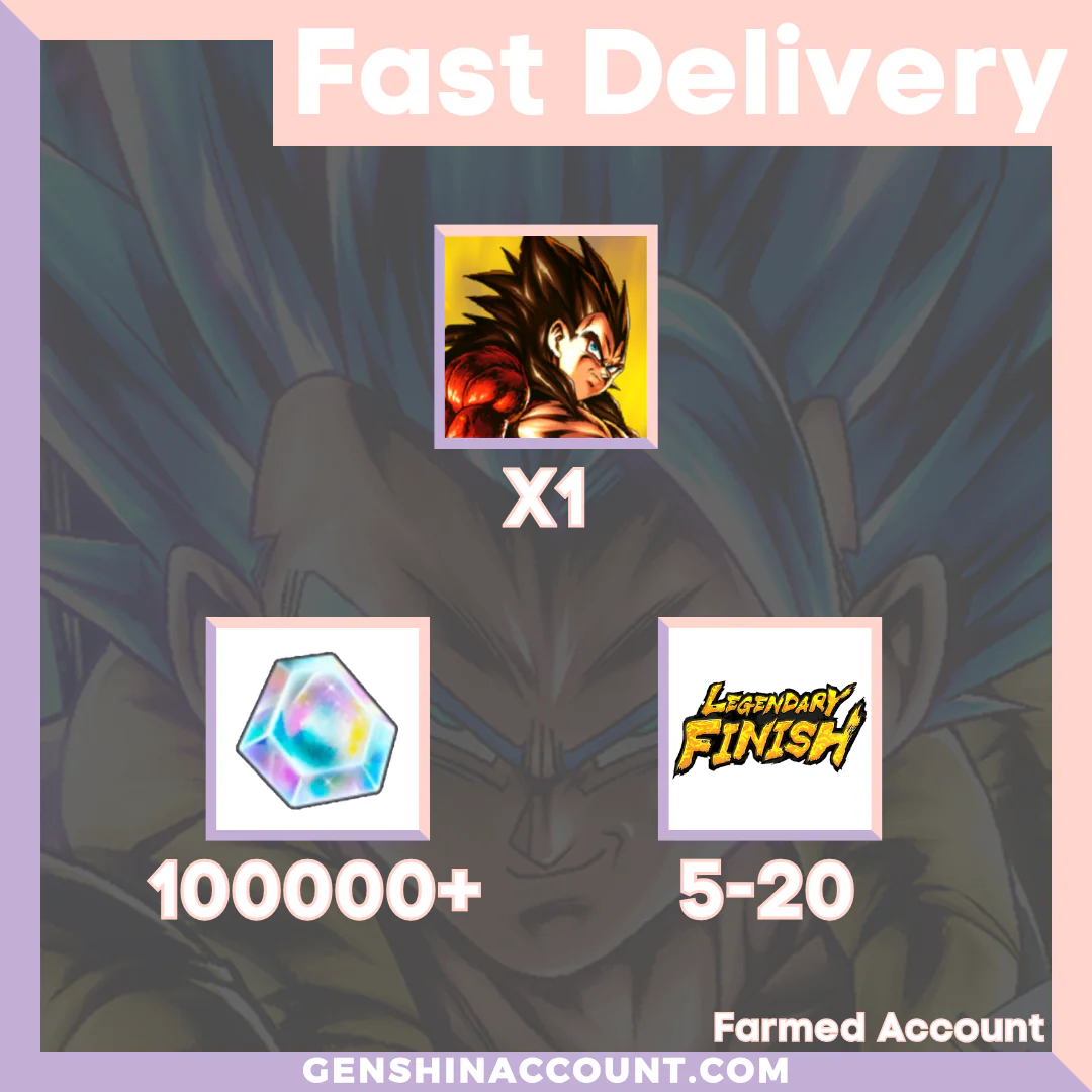 DRAGON BALL LEGENDS - UL Super Saiyan 4 Vegeta Farmed Starter Account ( Global | Android | iOS)