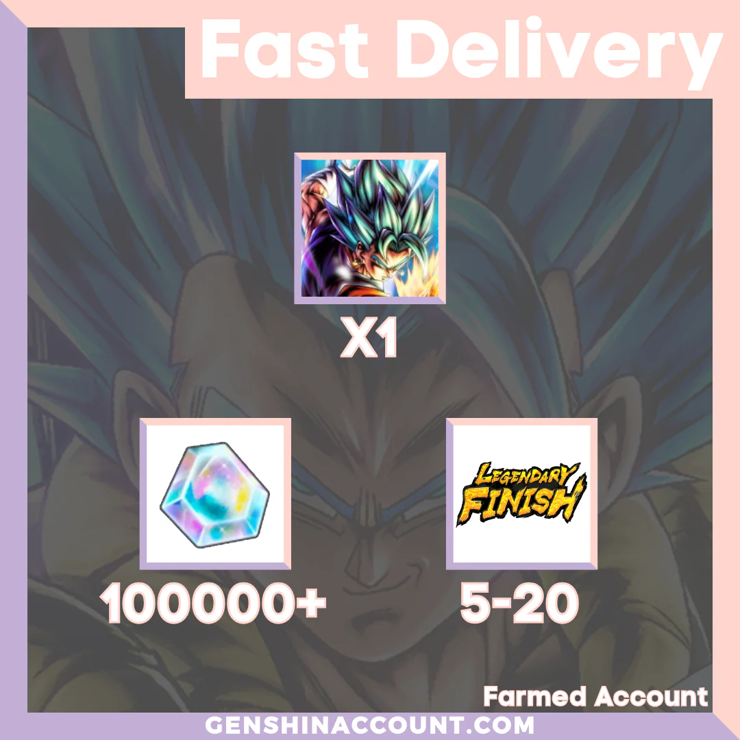 DRAGON BALL LEGENDS - UL Super Saiyan God SS Vegito (Blue) Farmed Starter Account ( Global | Android | iOS)