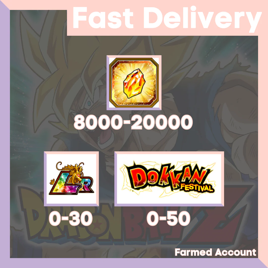 DRAGON BALL Z DOKKAN BATTLE - Farmed Starter Account ( Global | Android )