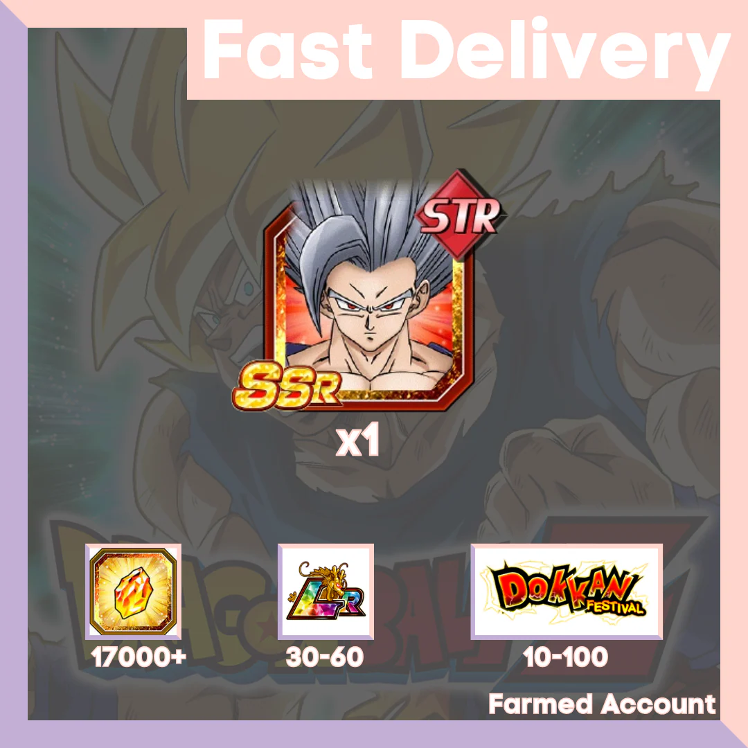 DRAGON BALL Z DOKKAN BATTLE - Farmed Starter Account ( Global | Android | iOS) - Awakened Beast Gohan (Beast)