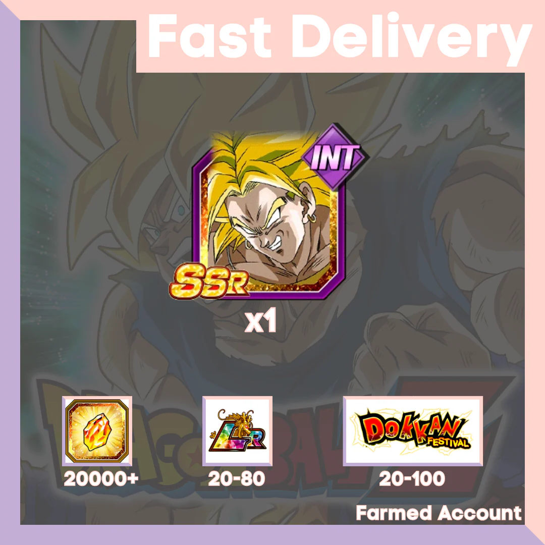 DRAGON BALL Z DOKKAN BATTLE - Farmed Starter Account ( Global | Android | iOS ) - INT Legendary Super Saiyan Broly