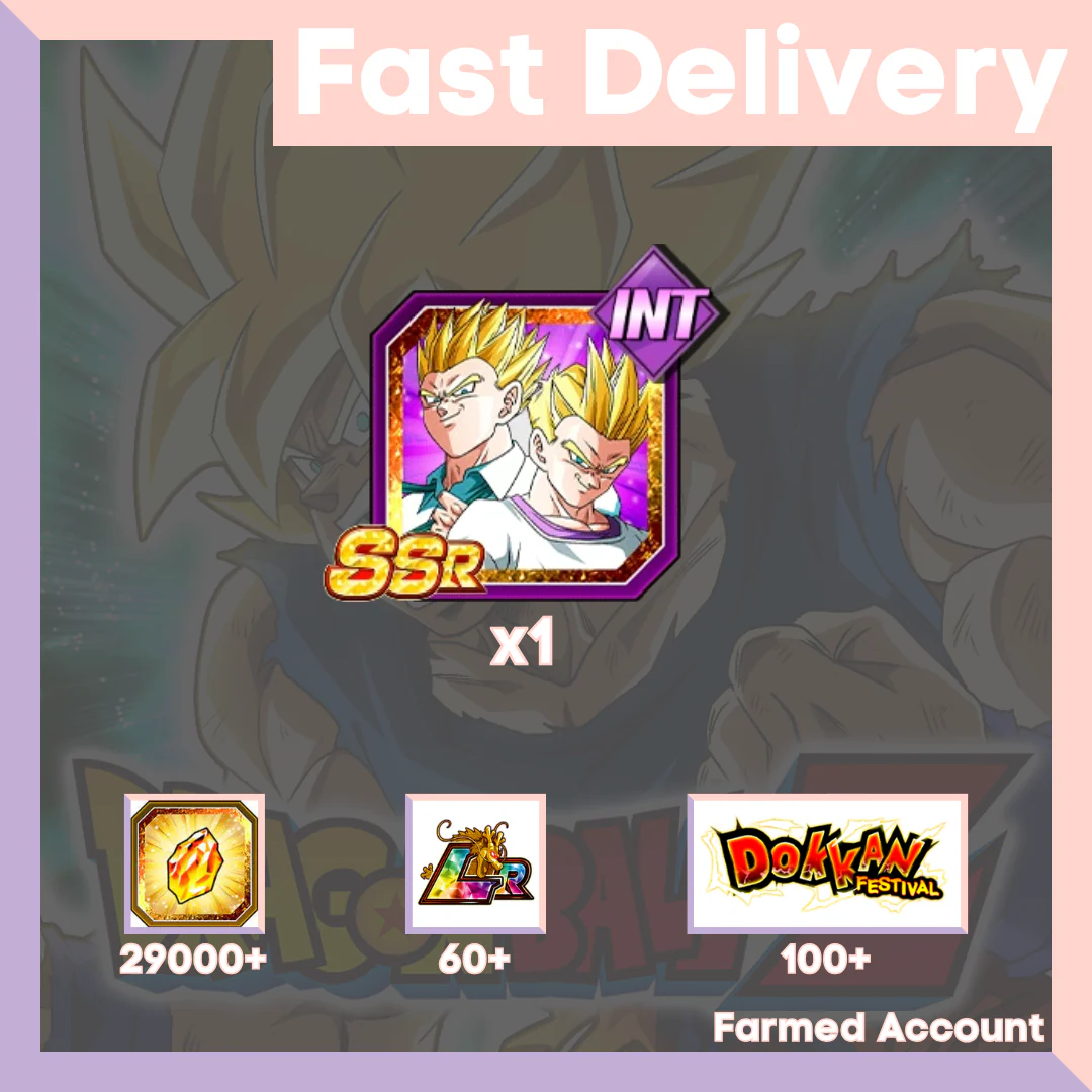 DRAGON BALL Z DOKKAN BATTLE - Farmed Starter Account ( Global | Android | iOS ) - INT SS Gohan Goten Possessed