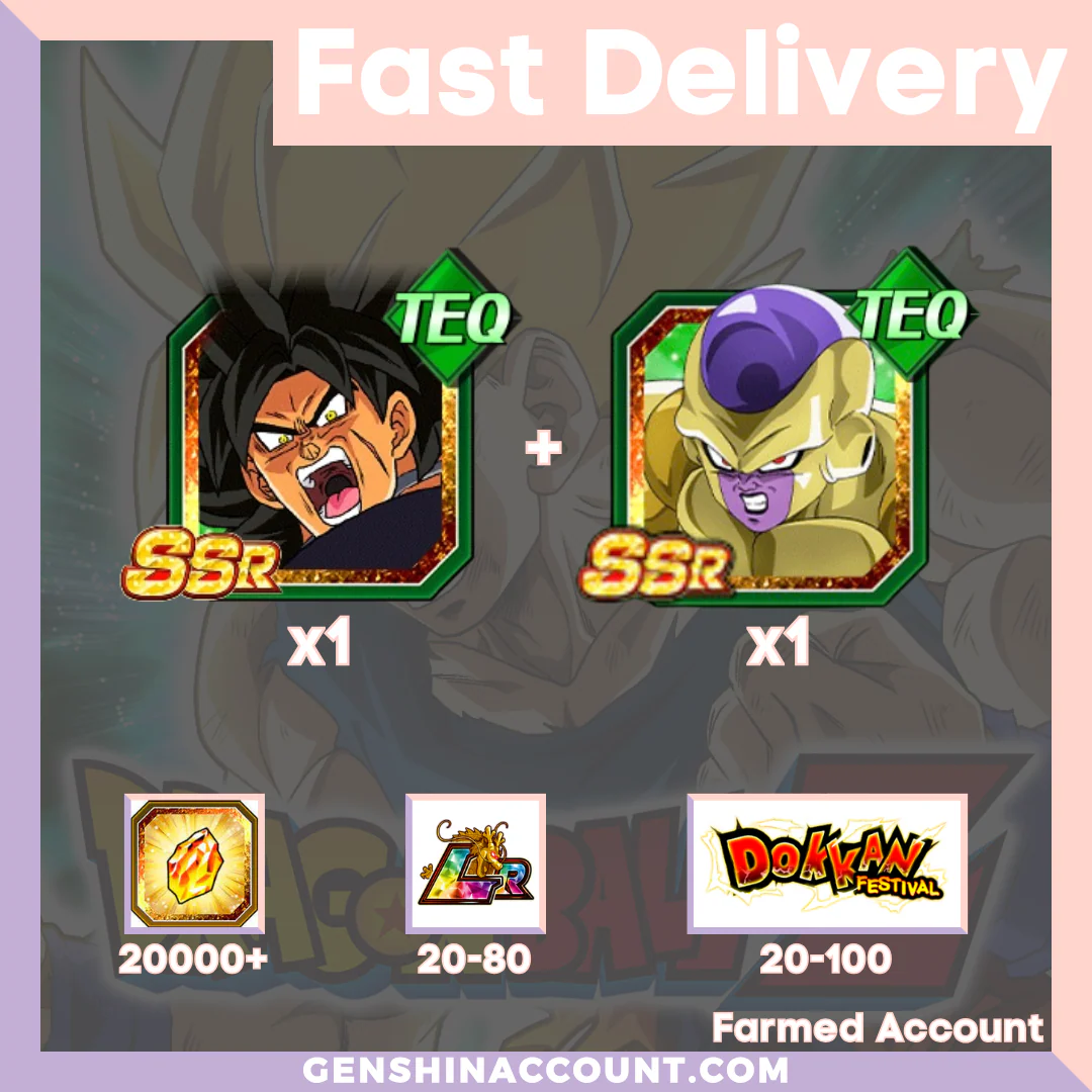 DRAGON BALL Z DOKKAN BATTLE - Farmed Starter Account ( Global | Android | iOS ) - TEQ Frieza & Broly