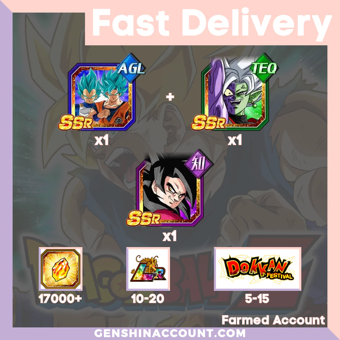 DRAGON BALL Z DOKKAN BATTLE - Farmed Starter Account ( Japan | Android | iOS )  - Selection 2