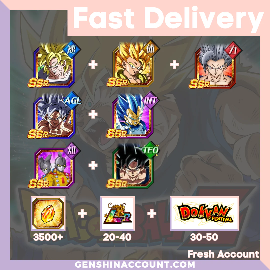 DRAGON BALL Z DOKKAN BATTLE - Fresh Starter Account ( Global | iOS ) - Selection 1