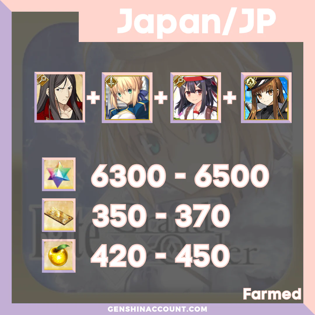 FGO Fate/Grand Order Farmed Starter Account - 6300+ Quartz ( Japan )