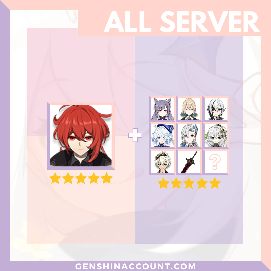 Genshin Impact Diluc Account ( America | Europe | Asia )