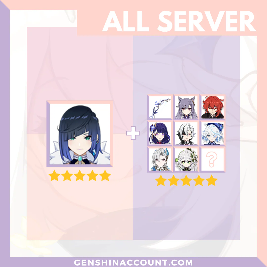 Genshin Impact Yelan Account ( America | Europe | Asia )