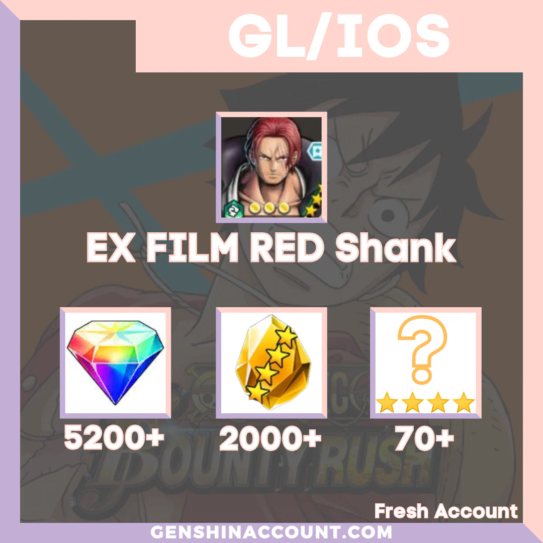 ONE PIECE Bounty Rush FLIM RED Shanks Starter Account - ( Global | iOS )