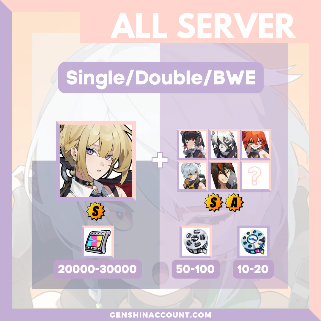 Zenless Zone Zero Evelyn Farmed Starter Account ( All Server )